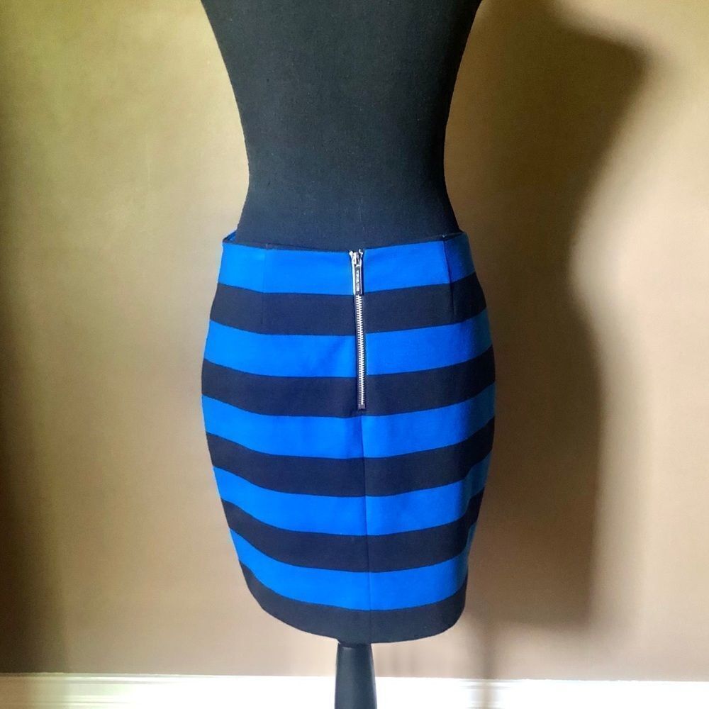 Michael Kors Black and Blue Stripe Skirt - Picture 3 of 3